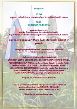 Vabilo na spominsko slovesnost na Kozjanah